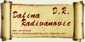 Dafina Radivanović vizit kartica